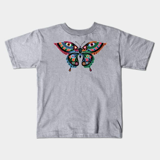 Tribal Butterfly Kids T-Shirt by Lucie Rice Illustration and Design, LLC